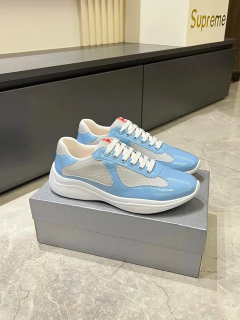 Supreme Prada Linea Rossa Sneaker Light Blue Patent and Mesh