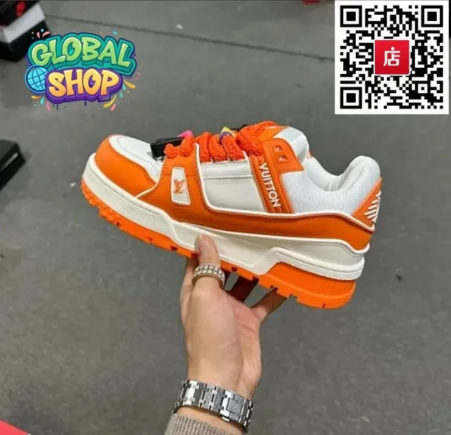 Louis Vuitton LV Trainer Orange and White
