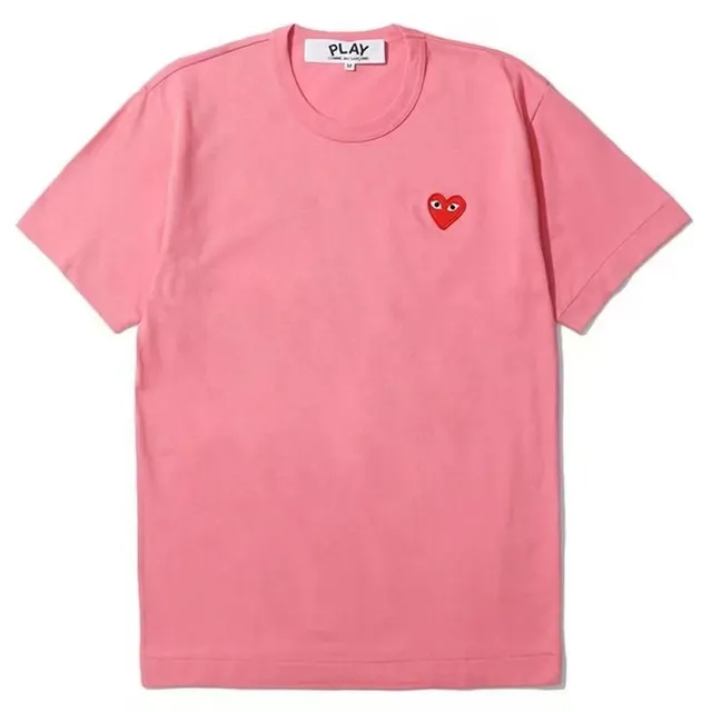 Comme des Garçons Heart Logo Tee Red Heart Embroidery