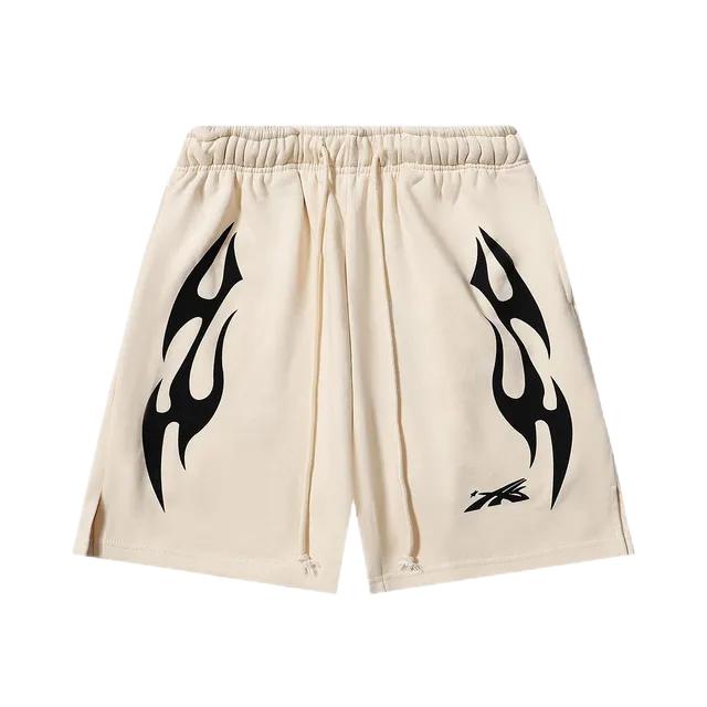 Hellstar Flame Shorts Black Flame Print