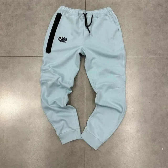 Nike Tech Fleece Joggers Light Blue with Black Panel