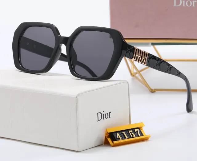 Dior Sunglasses Octagonal Frame with Gold Logo Temples