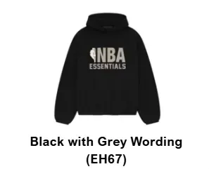 NBA Essentials Hoodie Grey Wording