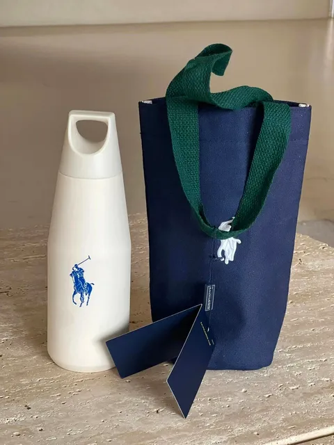Polo Ralph Lauren Canvas Tote Bag Navy with Green Strap