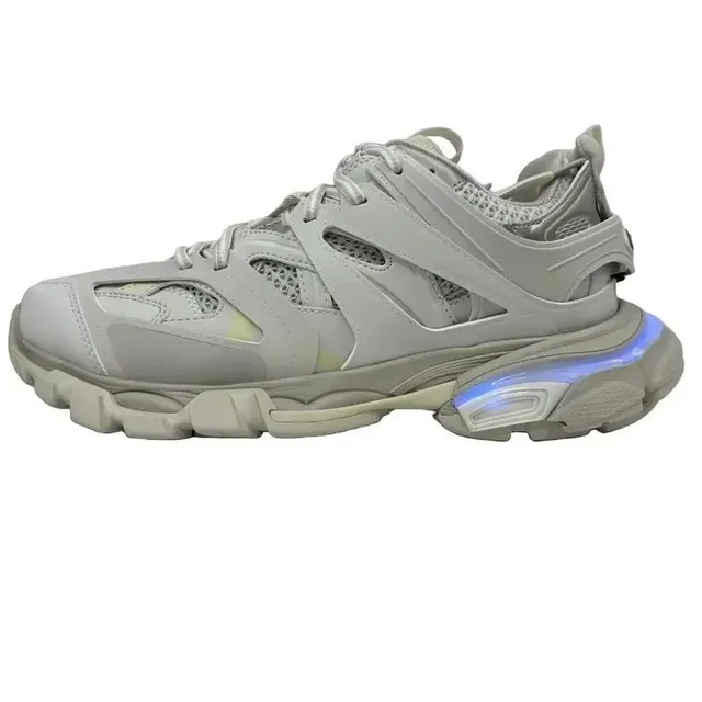 Balenciaga Speed Trainer Light Grey with Blue Glow