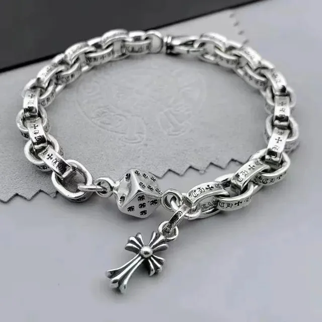 Chrome Hearts Cross Dice Bracelet Sterling Silver