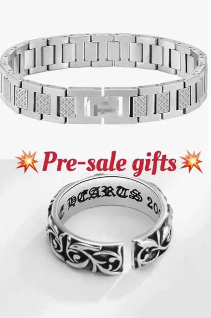 Chrome Hearts Link Bracelet and Ring Ornate Scrollwork