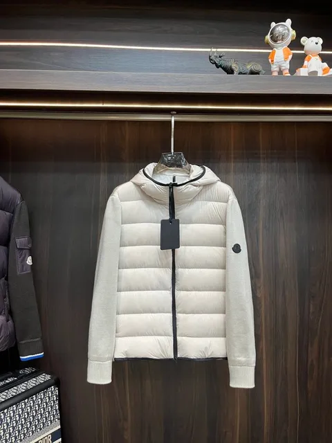 Moncler Short Puffer Jacket Ribbed Sleeve