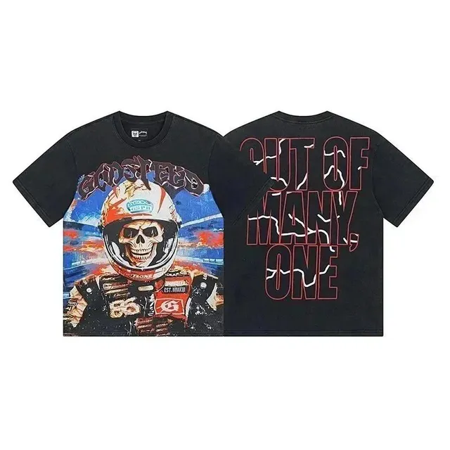Amiri Graphic T-Shirt Skull Racer Print