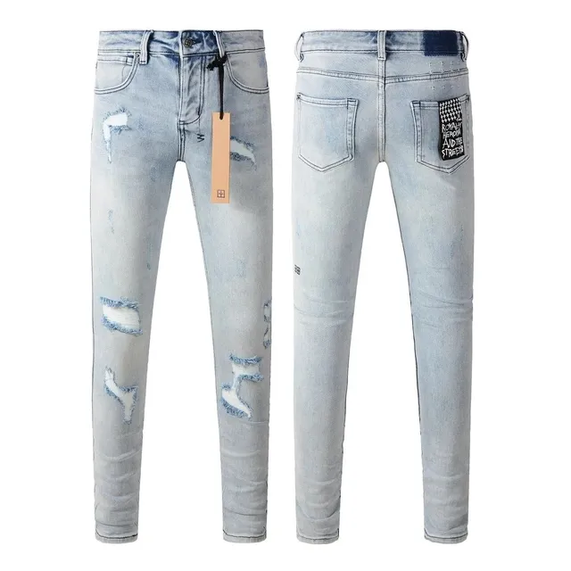 Ksubi Slim Fit Jeans Distressed Light Wash