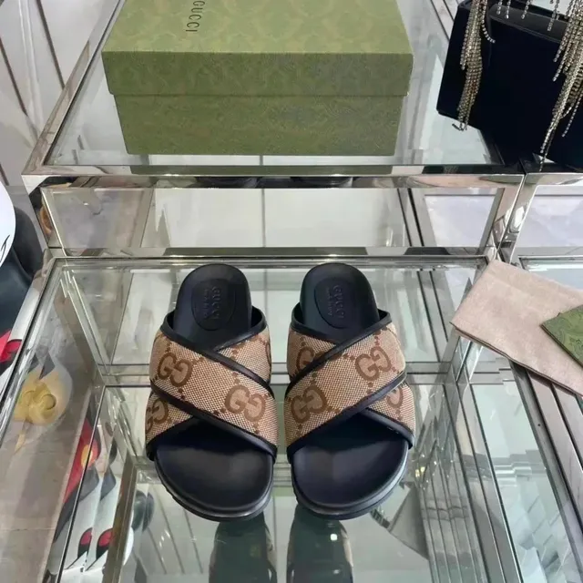 Gucci GG Marmont Slide Web Stripe