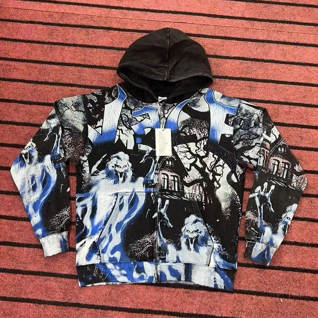 Gallery Dept. Zip-Up Hoodie Ghost Print