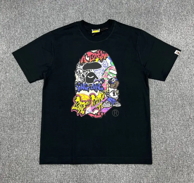 BAPE Graphic Tee Graffiti Ape Head