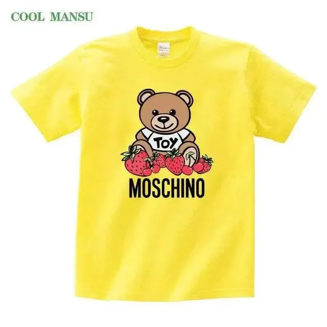 Moschino Graphic Tee Bear and Strawberries Print