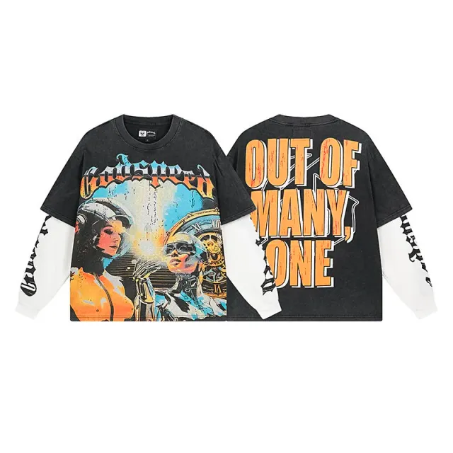 Godspeed Long Sleeve Tee Out of Many, One Graphic
