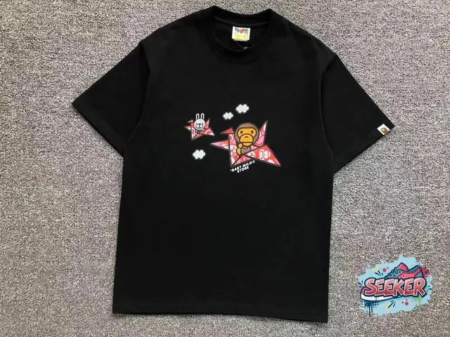 BAPE Graphic Tee Origami Ape and Rabbit Print