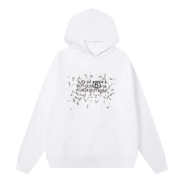 Maison Margiela Hoodie Paint Splatter Numeric Print