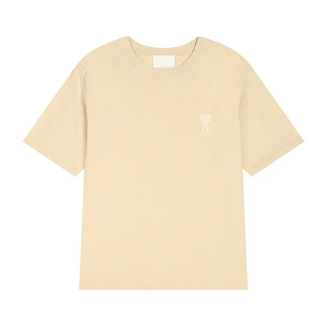 AMI Paris Heart Logo T-Shirt Off-White Heart Embroidery