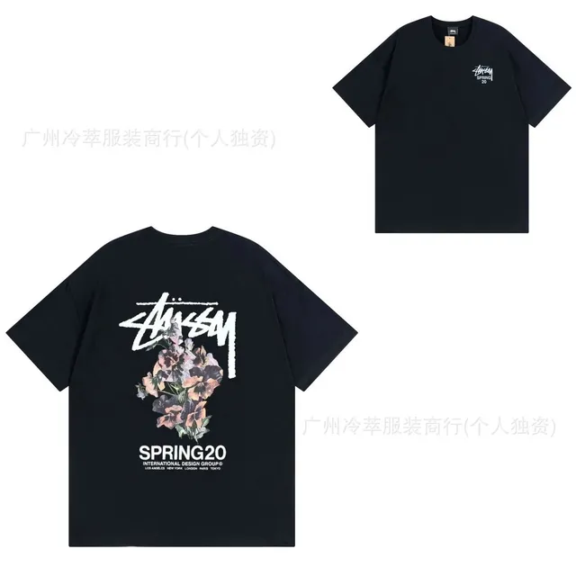 Stüssy Short-Sleeve Tee Floral Logo Print