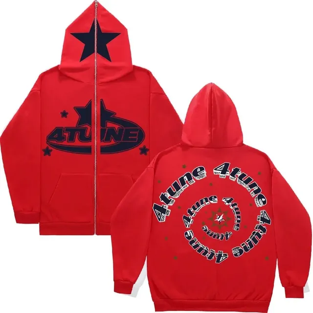 Corteiz Zip-Up Hoodie 4TUNE Star Graphic
