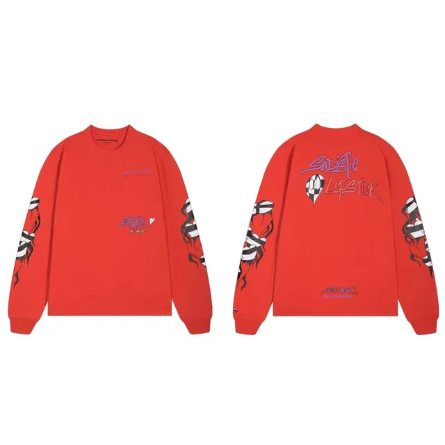 Long Sleeve Tee Sadistic Lipstick Print