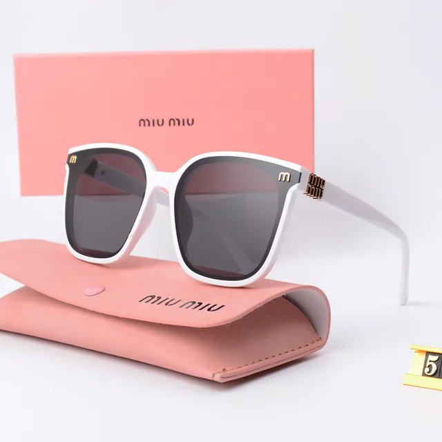 Miu Miu Sunglasses Square Frame with Gold Logo Detail