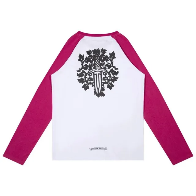Chrome Hearts Raglan Long-Sleeve Tee Crest Print