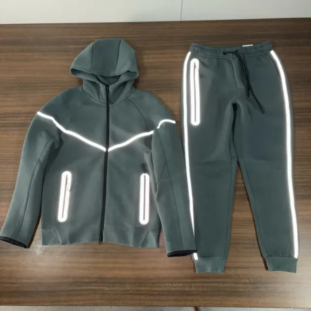 Nike Tech Fleece Hoodie and Joggers Reflective Stripe
