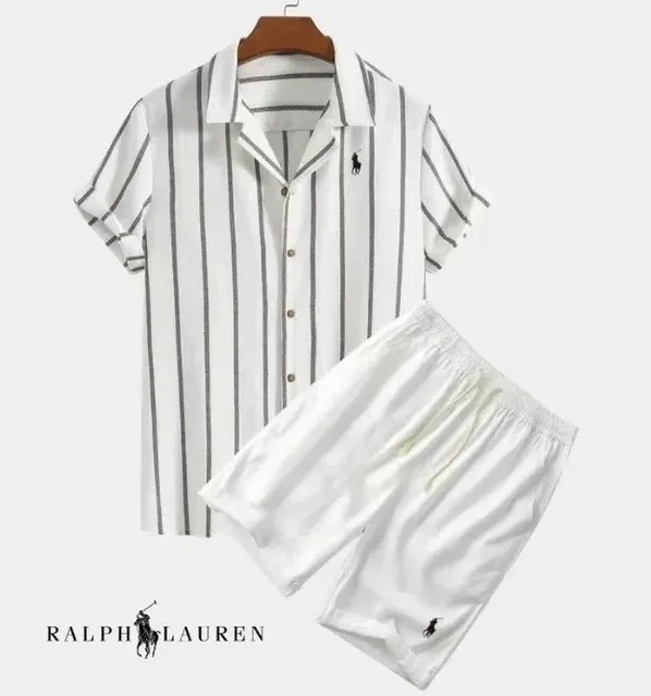 Polo Ralph Lauren Striped Shirt and Shorts Set Vertical Stripe
