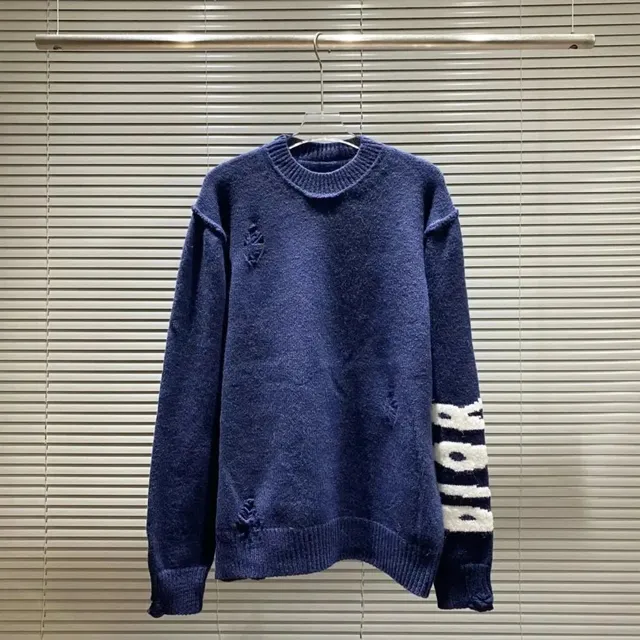 Dior Knit Sweater Distressed Logo Sleeve