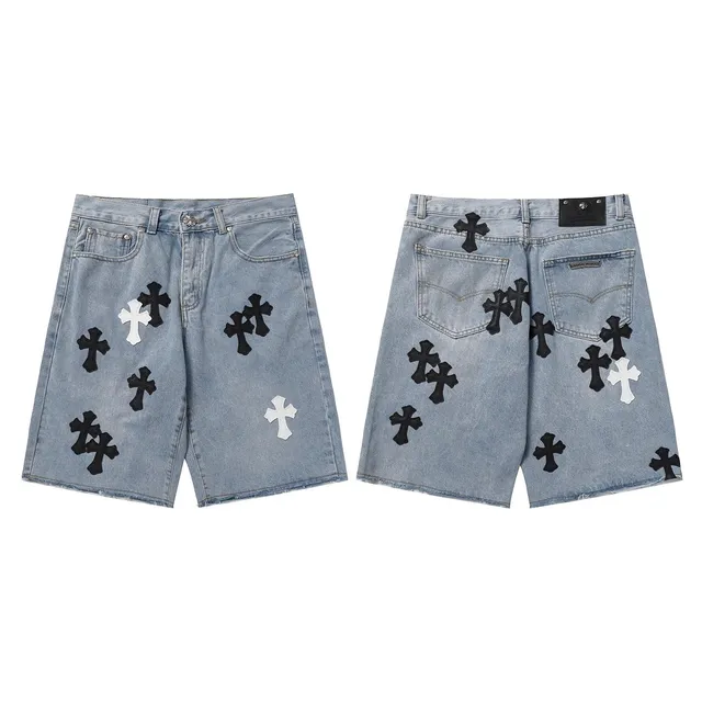 Chrome Hearts Denim Shorts Cross Patch