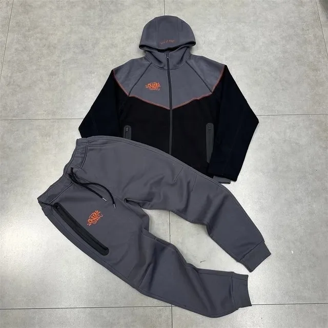 Broken Planet Hoodie and Joggers Set Two-Tone with Logo Embroidery