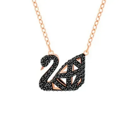 Double-sided hollow swan necklace