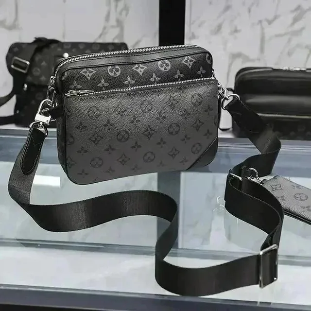 Louis Vuitton Monogram Canvas Shoulder Bag Black Monogram