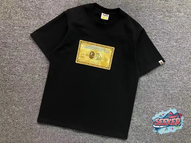 BAPE × Off-White Graphic Tee Gold Card Print