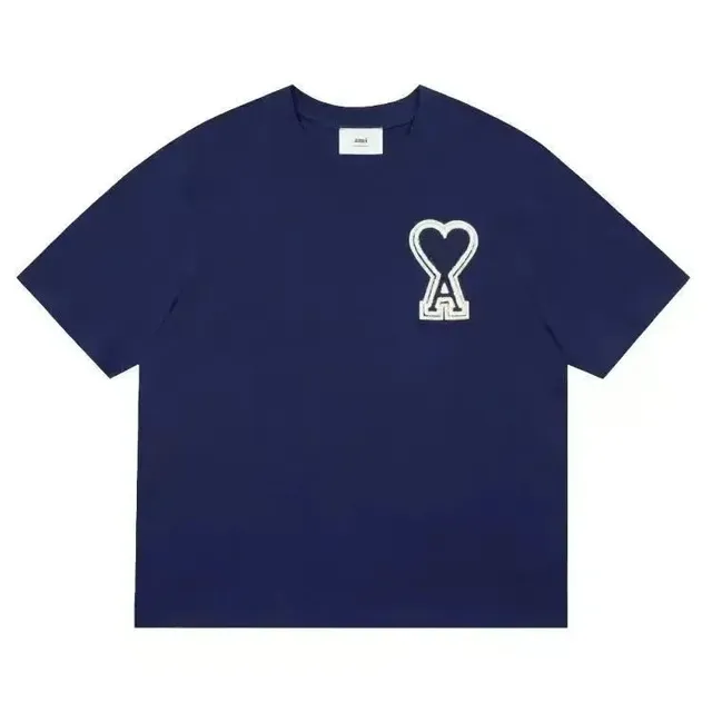 AMI Paris Heart Logo T-Shirt Embroidered Heart A