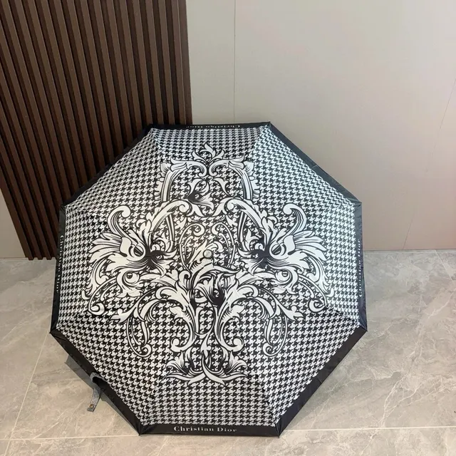 Dior Umbrella Houndstooth Baroque Print