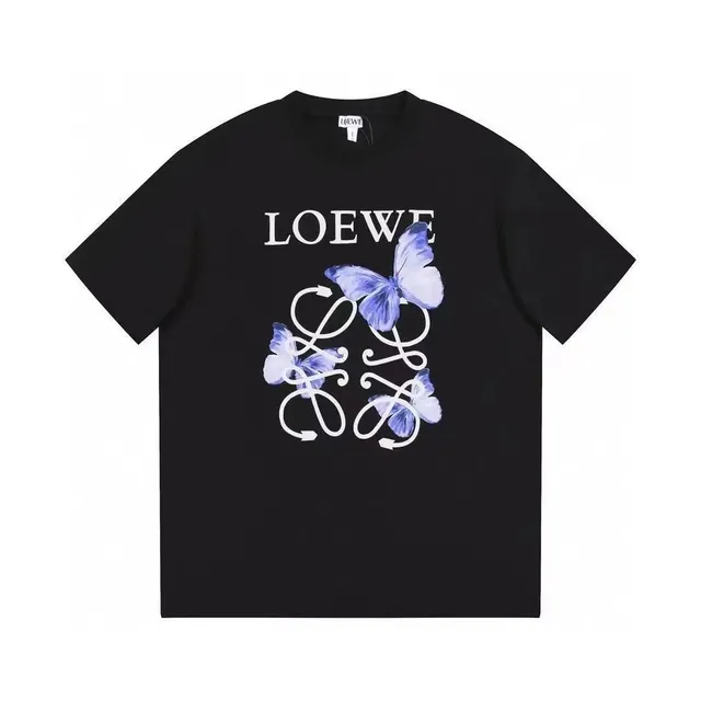 Loewe Butterfly Graphic Tee Purple Butterfly Print