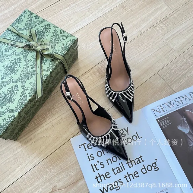 Gucci Slingback Heel Crystal-Embellished