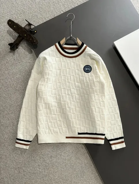Canada Goose Knit Sweater Quilted Texture with Ribbed Trim