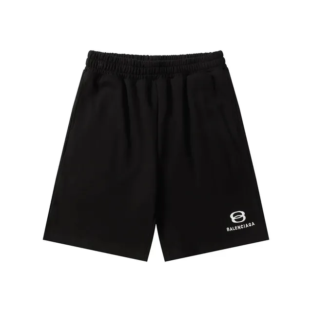 Balenciaga Logo Shorts Black with White Logo
