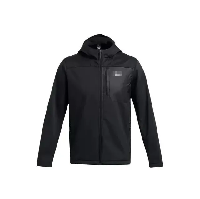 Hooded Zip-Up Jacket Solid Black