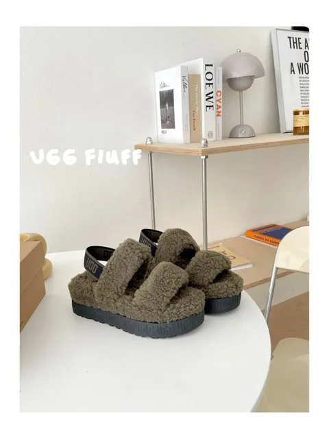 UGG Fluff Slide Shearling Strap
