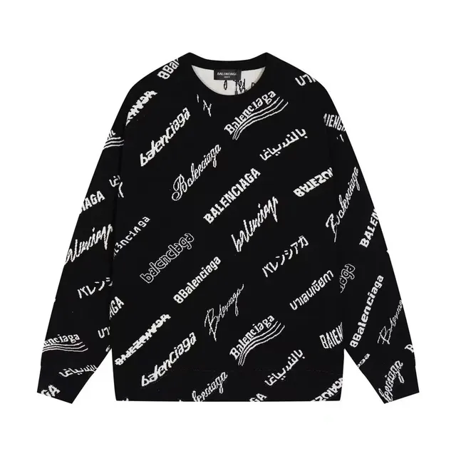 Balenciaga Logo Print Sweatshirt All-Over Logo