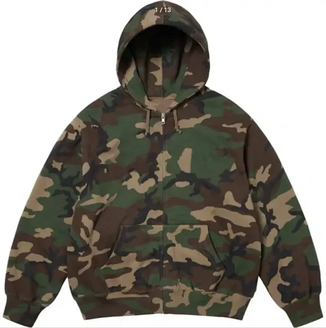 Zip-Up Hoodie Woodland Camo