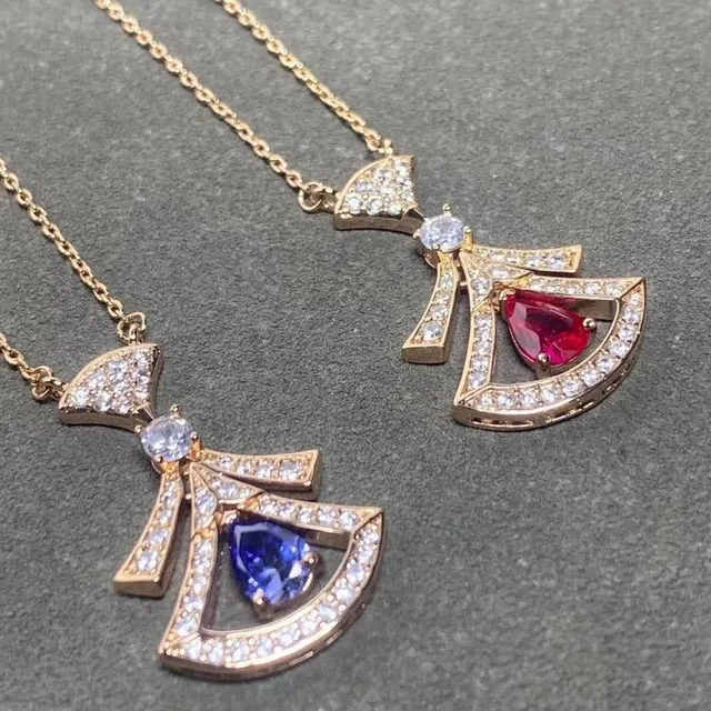 Bulgari Serpenti Necklace Pavé Diamond with Sapphire and Ruby