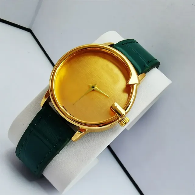 Cartier Love Watch Gold Case with Green Leather Strap