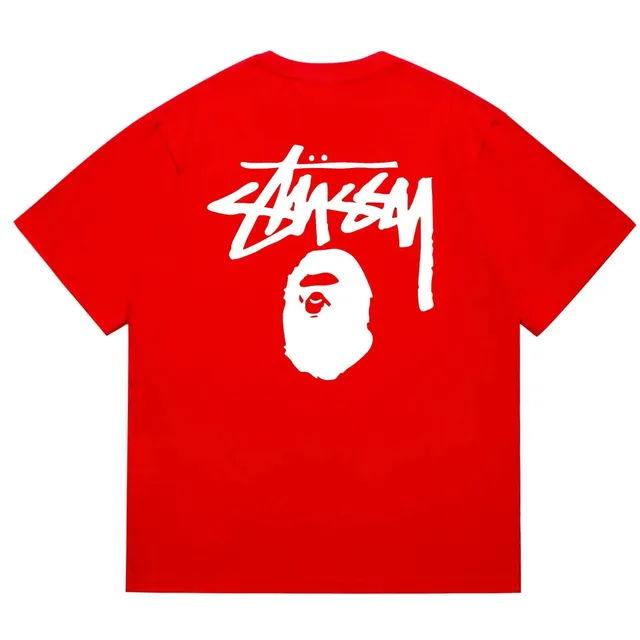 Stüssy T-Shirt Bape Logo Collaboration