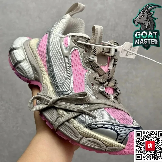 Hellstar Chunky Runner Pink Mesh and Metallic Grey