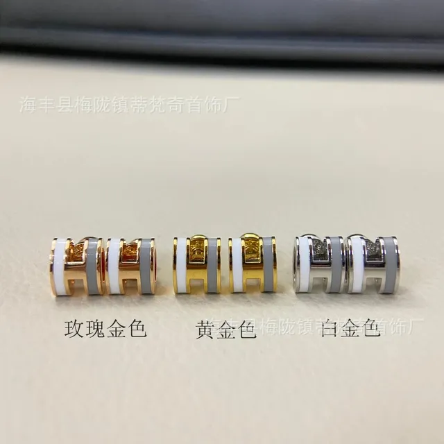 【白间烟灰珐琅】耳钉